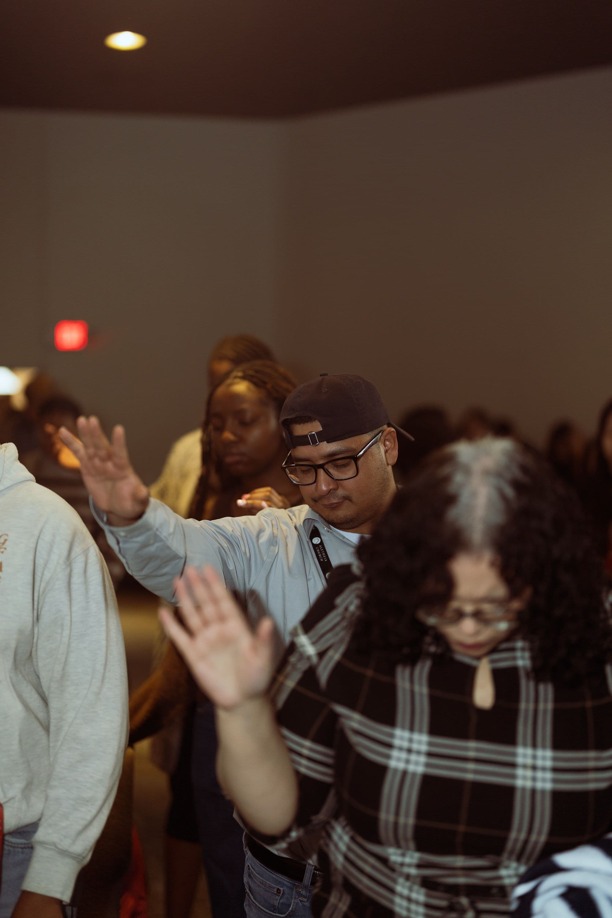 Worship at a church service